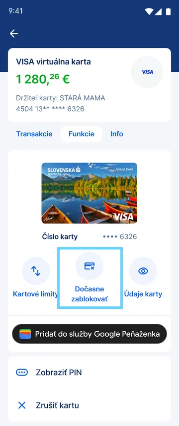 dočasná blokácia