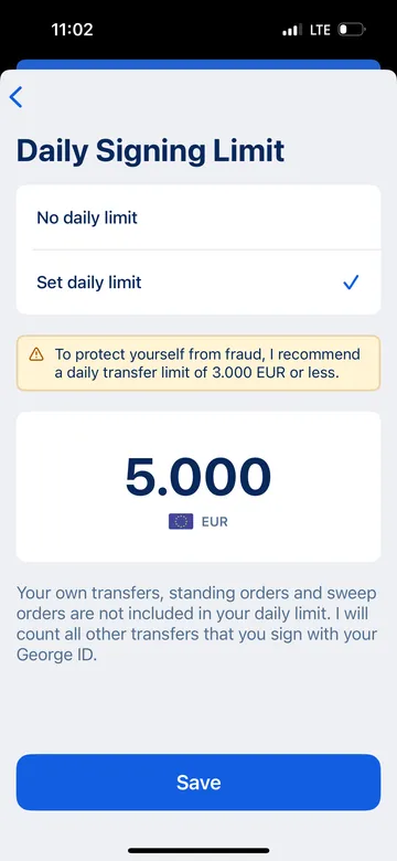 Set Daily Transfer Limit