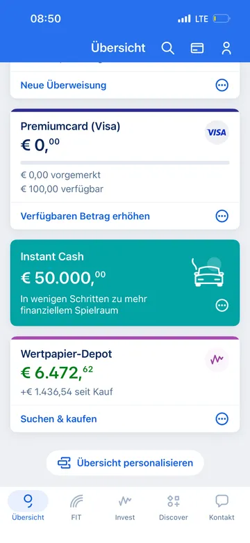 George App Übersicht personalisieren