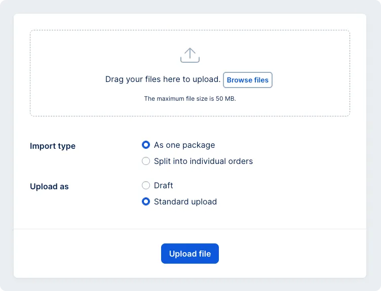 Detail of payment import