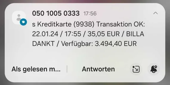 SMS Benachrichtigung