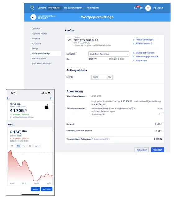 Screenshot - George Wertpapierhandel, mobil Papiere kaufen und verkaufen