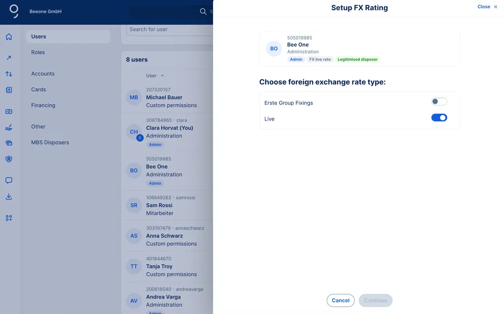 The setup of a fx rating