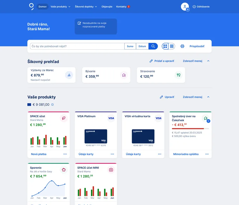 zmena poradia produktov