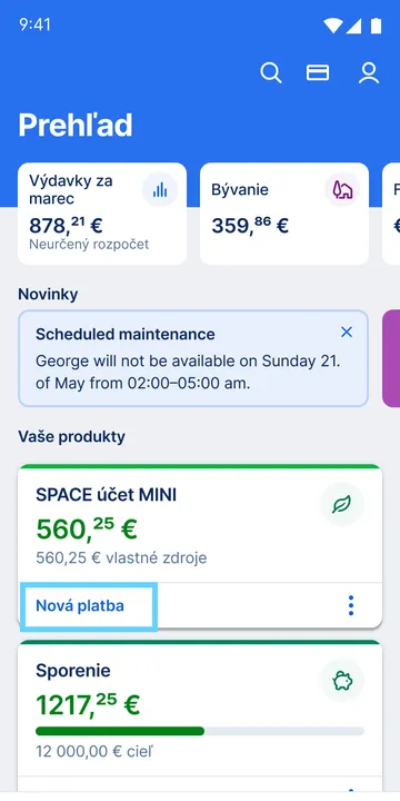 nová platby