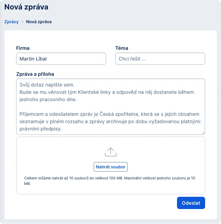 Detail nové zprávy