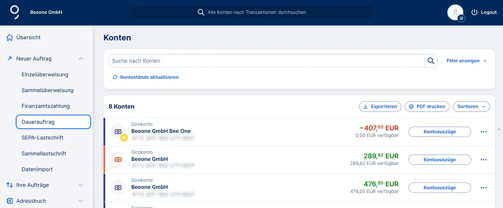 George Business Help: Abschöpfungsaufträge erstellen