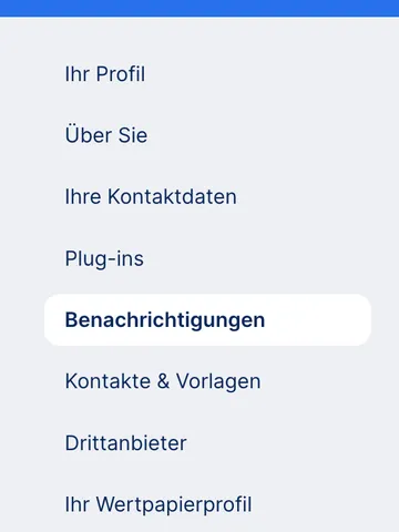 George Web - Profil Seitenmenü - Benachrichtigungen