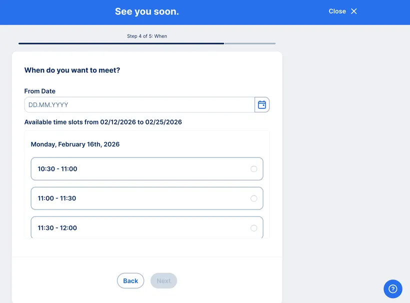 Web - appointment type