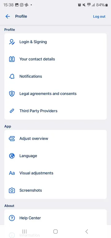 Profile settings