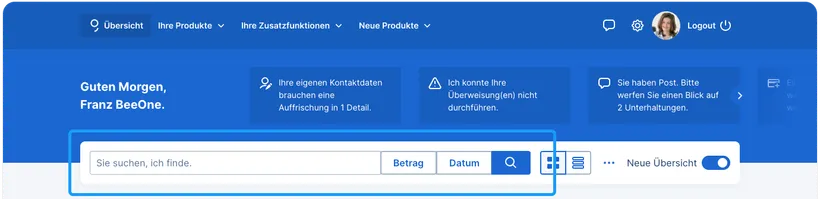 Suche von der George Übersicht