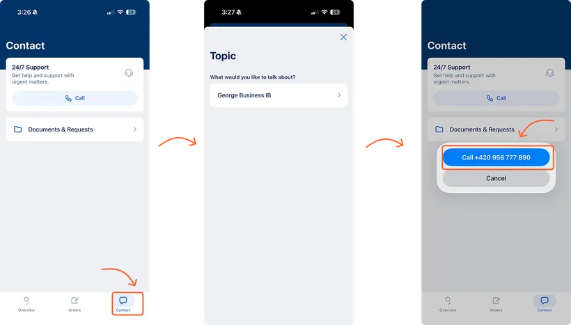 Verified call from George Business app