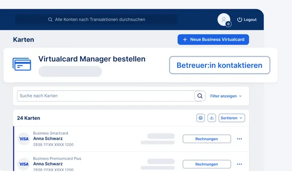 Virtualcard Manager bestellen