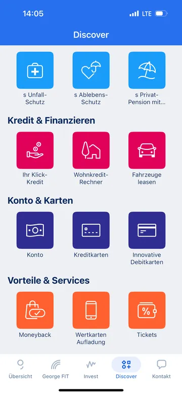 Klick-Kredit in der George App