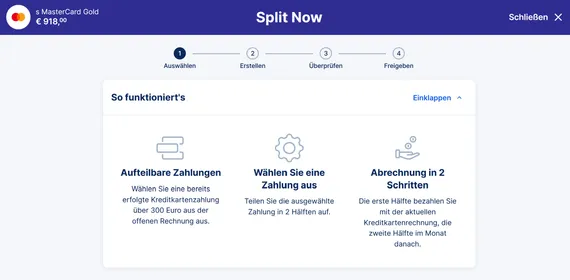 Split Now Zahlungen