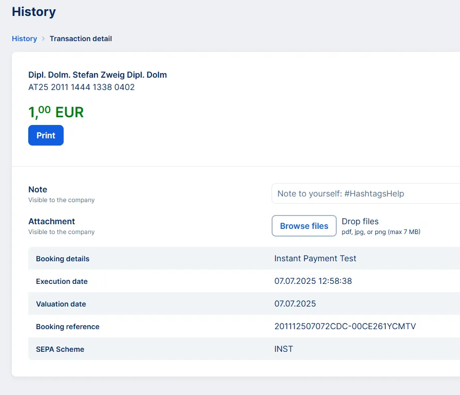 Transaction details