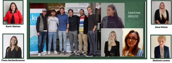 Fotocollage lachende Teenager und Gruppenfoto